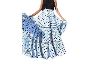 Vectry Moda Mujer Cintura Alta Lunares Falda Estampada Falda Plisada con Volantes Sueltos