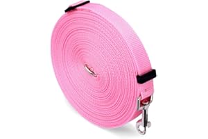 YZROHYI Correa Perro Adiestramiento 10 Metros,Correa Multiposicion Impermeable,Largas Correas De Entrenamiento para Perros,Correas De Arrastre,Cuerda Perros Larga,Long Dog Training Lead-Rosado