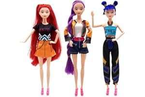 KOBONA K-pop D-emon Hunters Doll - 29cm Anime Action Figure, Movie Character Rumi/Mira/Zoey Costume Doll Toys, Collectible Display Figure Dolls Set for Hunters Fans