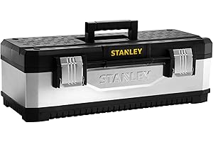 STANLEY Galvanised Toolbox Chest with Heavy Duty Metal Hinge, Portable Tote Tray for Tools and Small Parts, 26 inch, 1-95-620