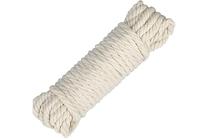 jijAcraft Cuerda Macramé 10mm x 10M Cordón de Algodón Natural para Colgador de Planta Tejer Bohemia Decoración Envolver