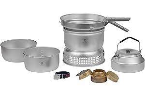 Trangia 25-2 Aluminium Cookset with Kettle and Spirit Burner, Complete Camping Cookware and Stove Set for Hiking, Backpacking, Fishing