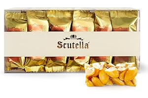 SCUTELLA' 1930 ANTICA PASTICCERIA ARTIGIANALE SCUTELLÀ ANTICA PASTICCERIA ARTIGIANALE Croccante di Pura Mandorla e Miele, Torroncino alle Mandorle Pugliesi o Siciliane e Miele d’Arancio, Lavorato a Mano come da Antica Ricetta Tradizionale 250g