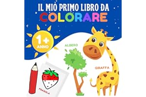 Il mio primo libro da colorare: 12 mesi e oltre - libro da colorare per bambini con bordi spessi (animali, frutta e verdura, veicoli, articoli per la casa, vestiti...)