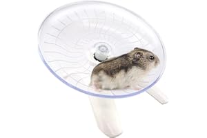 FDDU 18cm Mute Hamster Fliegende Untertasse, 7 Zoll Hamster Fliegende Untertasse, Geräuschloses Rad für Kleintiere Flying Saucer Nager, für Nager, Lgel, Meerschweinchen, Kleine Haustiere, Weiß