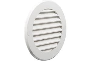 SYSTERM Rejilla de ventilación redonda Ø100mm de plástico y protección para desagües, Blanco Sistema de ventilación