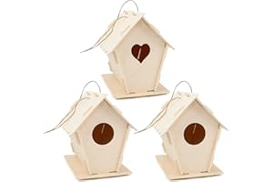 Iyowei 3PCS Nichoir Oiseaux Exterieur, Nichoir Rouge Gorge en Bois Nichoir Oiseaux en Bois Nichoir Mesange pour Rouge Gorge & Co. (16,5 x 11,5 x 16 cm)