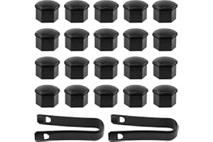 20 tapas de tornillos de rueda de 17 mm para tornillos de rueda con extractor de tapas de tornillos de rueda, tapas universales para centro de neumáticos, tapas para tuercas de rueda de - 1
