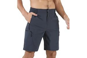 Suwangi Męskie szorty turystyczne cargo outdoorowe lekkie szybkoschnące szorty golf spacery wspinaczka wędkarstwo krótkie z kieszeniami na zamek błyskawiczny