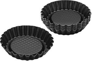 Zenker Set Stampo Mini Size per Crostatine Ø10,5cm, Carbon Steel rivestito in antiaderente Teflon Confezione da 6pz Temp Max 230°C Dimensioni Ø10,5x2 cm Linea Black Metallic