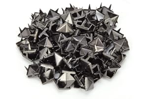 CIKONIELF 100 PCS Rivetti in rame Borchie quadrate Rivetti ad artiglio Accessori moda Nailhead Punk Decorativo per vestiti Giacche Cinture(Colore della pistola)