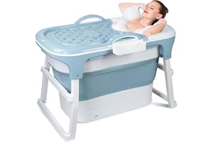Dnkelar Foldable Bathtub for Adults - Foldable and Mobile with Cover, 92 x 66 x 71.5 cm - Ideal for Small Bathrooms, Bathrooms, Showers and Balconies