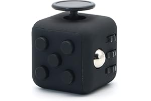 Appash Fidget Cube Stress Anxiety Pressure Relieving Toy Great for Adults and Children[Gift Idea][Relaxing Toy][Stress Reliever][Soft Material] (Black & Black)