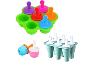 Ventdest Silicone Ice Lolly Moulds for Toddler and Baby, Colorful Popsicle Mould with Sticks for Kids, Food Grade Ice Pop Moulds Ice Lolly Maker, BPA Free Small Ice Lolly Moulds, Dishwasher Safe