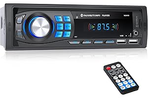 Autoradio Bluetooth 5.0 Mains Libres, Chismos Poste Radio Voiture Bluetooth Autoadio1 DIN FM Auto Radio Prend en Charge Le Lecteur MP3 2USB/AUX-in/SD/TF/Télécommande/Charge Rapide/Compatible avec iOS