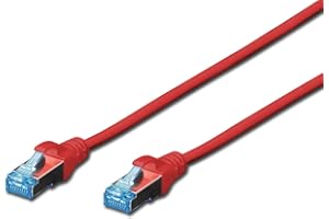 DIGITUS Kabel LAN Cat 5e - 7 m - CCA kabel sieciowy z RJ45 - SF/UTP ekranowany - kompatybilny z Cat-6 & Cat-5 - czerwony