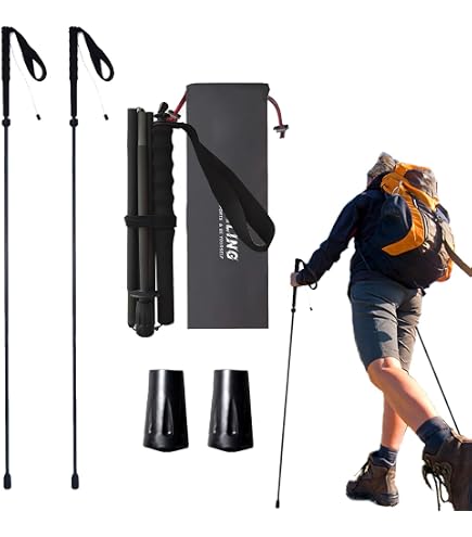 Bastone Trekking Bastoncini Da Trekking Pieghevoli In Alluminio - Leggeri E Pratici Per Uomo E Donna Bastoncini Trekking Resistenti