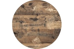 GENWJ Tischplatte Werzalit Dekor Ex Works 90 cm rund wetterfest Ersatztischplatte Bistrotisch Stehtisch Tisch Gastronomie.