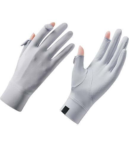 RUIXIA Gants De Vélo Anti-UV Pour Femme - Bande Réfléchissante, Tactile Et Respirant - Idéal Cyclisme, Conduite, Sport