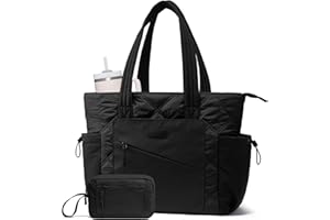 LOVEVOOK Shopper Tasche Damen Groß, Arbeitstasche Leicht Handtasche Puffer Tote Work Bag 15,6/17,3 Zoll Laptoptasche Schultasche, Bürotasche Lehrertasche Handbags Women für Uni Business Reisen