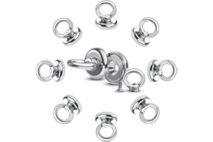 FINDMAG Lot de 10 crochets magnétiques de 18,1 kg, crochets magnétiques très résistants en néodyme avec trou fraisé, aimant avec crochets pour la maison, la cuisine, le bureau, le garage