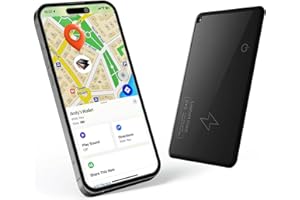 ROUJUNE Dünne Geldbörsen-Tracker-Karte, Air Tag wiederaufladbarer Geldbörsenfinder, IP68 wasserdicht, funktioniert mit Apple Find My (nur iOS), Gegenstandsortierer für Gepäckanhänger, Telefon, Reisepässe (1)