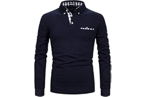 APAELEA Poloshirt Herren Langarm Baumwolle Golf T-Shirt Casual Tops