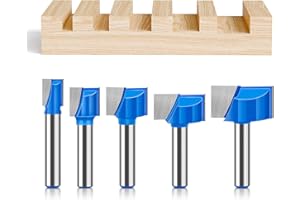 WOBLLMX Set di 5 frese per la pulizia del pavimento, fusto da 8 mm, in metallo duro, durevole e affilato, per utensili per la lavorazione del legno (10 mm/15 mm/20 mm/25 mm/30 mm)