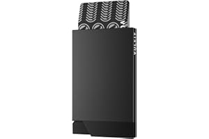 VULKIT Etui na Karty Kredytowe Męskie Slim Metalowe Etui RFID/NFC na Karty Kredytowe Pop-Up Portfel Aluminiowe Etui na Karty Bankowe na 6-8 Kart, Czarny