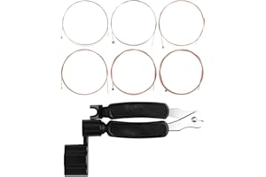 Asheyya 3 in 1 Guitar String Winder with 6 Pieces Acoustic Guitar Strings, Essential Guitar String Cutter Tools for Repairing