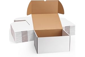 HORLIMER 30,5 x 25,4 x 15,3 cm Cajas de Carton con Tapa para Envios de Paquete, 15 Pack, Cajitas de Papel Kraft para Regalo o Embalaje, Blanco