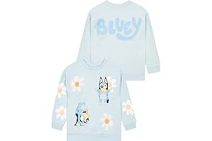 Bluey Sweatshirt | Flower Girls Jumpers | Floral Girls Sweatshirt | Kids Jumpers | Ages 18 Months To 8 Years