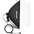 NEEWER 40x40cm Softbox with E27 Porcelain Socket/CE/UKCA Certified Power Cord/White Diffuser/Stand Adapter, Durable Nylon Softbox Lighting Modifier for Studio Photography Lighting, SF4040 (UK Plug)