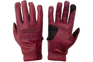 eGlove eQUEST GripPro - Leather Horse Riding Gloves - Hardwearing, Breathable and Grippy Real Leather - Synthetic Lycra comfort fit inserts - Touchscreen Gloves