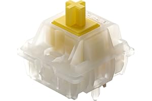 GATERON Milky Yellow Pro Switches Pre-lubed 5 Pin Linear Keyboard Switches for MX Mechanical Keyboard (70 Pcs, Yellow)