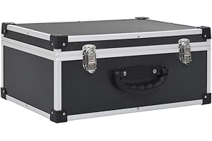 Festnight Vaglietta Porta CD Dvd in Alluminio,Custodia CD per 60 CD in Alluminio ABS Nero,Casetta Alluminio Poeta CD