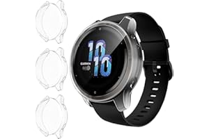 ivoler 3 Stücke Klar Silikon Hülle für Garmin Venu 2S 40mm Schutzhülle, Vollständige Abdeckung Schutzfolie Weiche TPU Cover Case Schutz Displayschutz Folie