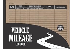Vehicle Mileage Log Book: Car Tracker for Business Auto Driving Record Books for Taxes Vehicle Expense - Small Glove Box Size with Simple Layout for Taxes & Accounting