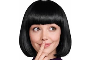Hatstar Bob Perücke Schwarz, Charleston-Perücke für Damen und Herren, Kostüm Accessoire für Karneval, Fasching und Halloween, 100% Polyester