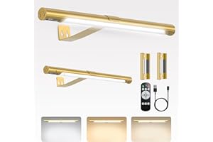 CkeyiN Pro Wireless Picture Light with Remote Control, Rechargeable Wall Light with 3 Light Modes, 4 Timers, Can be Used in Wardrobes, Cupboards, Bedrooms, Stairs, Hallways (2) [Energy Class G]