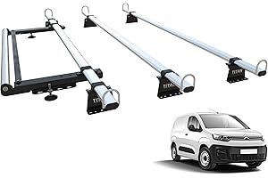 TITAN VAN ROOF RACKS & ACCESSORIES TITAN WorkReady Van Roof Rack 3 Bars - Compatible Fittings to fit a CITROEN BERLINGO Van Mk3 (2018-onward) - With Rear Roller