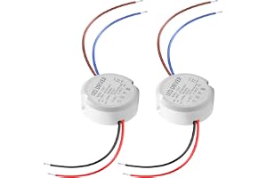 Aicharynic Set med 2 LED-transformatorer, 12 V, transformator, 230 V till 12 V, mini-matning, IP67 vattentät, DC 12 V, rund i