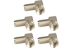 VCE 5 Stück F Stecker Winkeladapter 90 Grad Sat Adapter für Antennenkabel, Satellitenkabel, Koaxialkabel