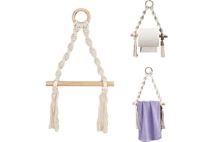 ZARADU Vintage Auto Adhésif Porte Papier Toilette en Corde - Support Papier Toilette sans Percage - Derouleur Papier Toilette Murale,pour Les Cuisines,Les Salles De Bains Et Les Toilettes