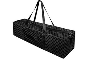 Bruwaa Yoga Bag for Mats & Accessories, Adjustable Strap, Full-Zip Waterproof Oxford Cloth with 2 Pockets, Extra Wide