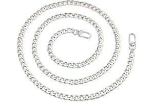 WeddHuis Correa de Cadena para Bolsos, Cadena para Bandolera, Reemplazo de Correa para Hombro, Cadena Corta para Bolso de Mano, Cadena para Monedero con Hebillas (100 cm, Plateado)