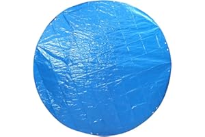 SEIWEI 395cm / 13FT Round Pool Cover, Foldable Drawstring Design Solar Cover Heat Insulation Film Frame for 366cm / 12FT Swimming Pool