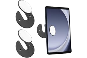 SYHSYC Supporto da Parete per Tablet e Cellulare - 2 Pezzi, Girevole a 90°, Rotondo, Regolabile - per Cucina, Kindle, WiFi, iPad - Colore Nero