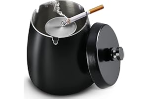 Navani Smell-Proof Ashtray with Lid for Inside & Outdoors | Stylish Outdoor Ash Trays | Windproof Design | Odor-Free Ashtrays for Patio, Garden, and Home