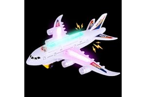 YUYWWAN Flygplan leksak med ljus ljud rörliga hjul lysande flygplan leksak för pojkar och flickor